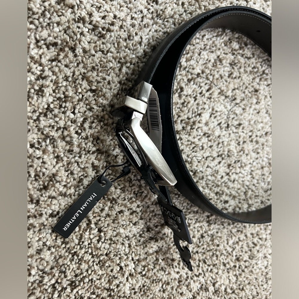 NEW BOSCA MENS LEATHER BELT IN BLACK MULTIPLE SIZES